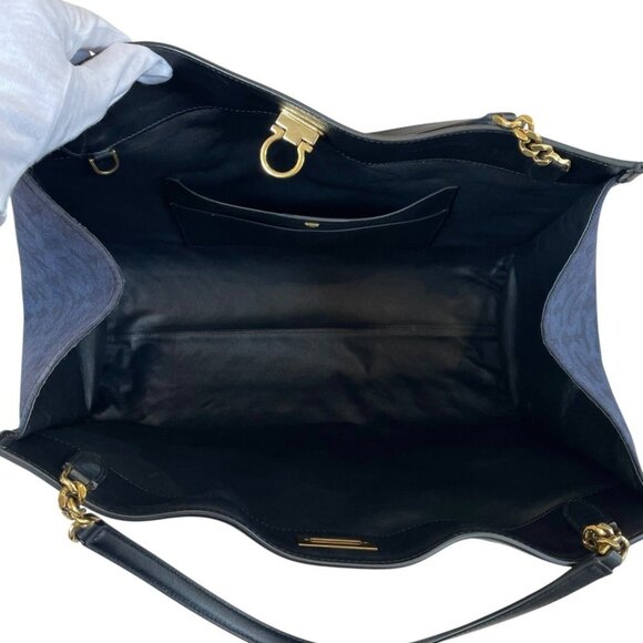 SALVATORE FERRAGAMO Black Monogram Tote Bag - Picture 6 of 16